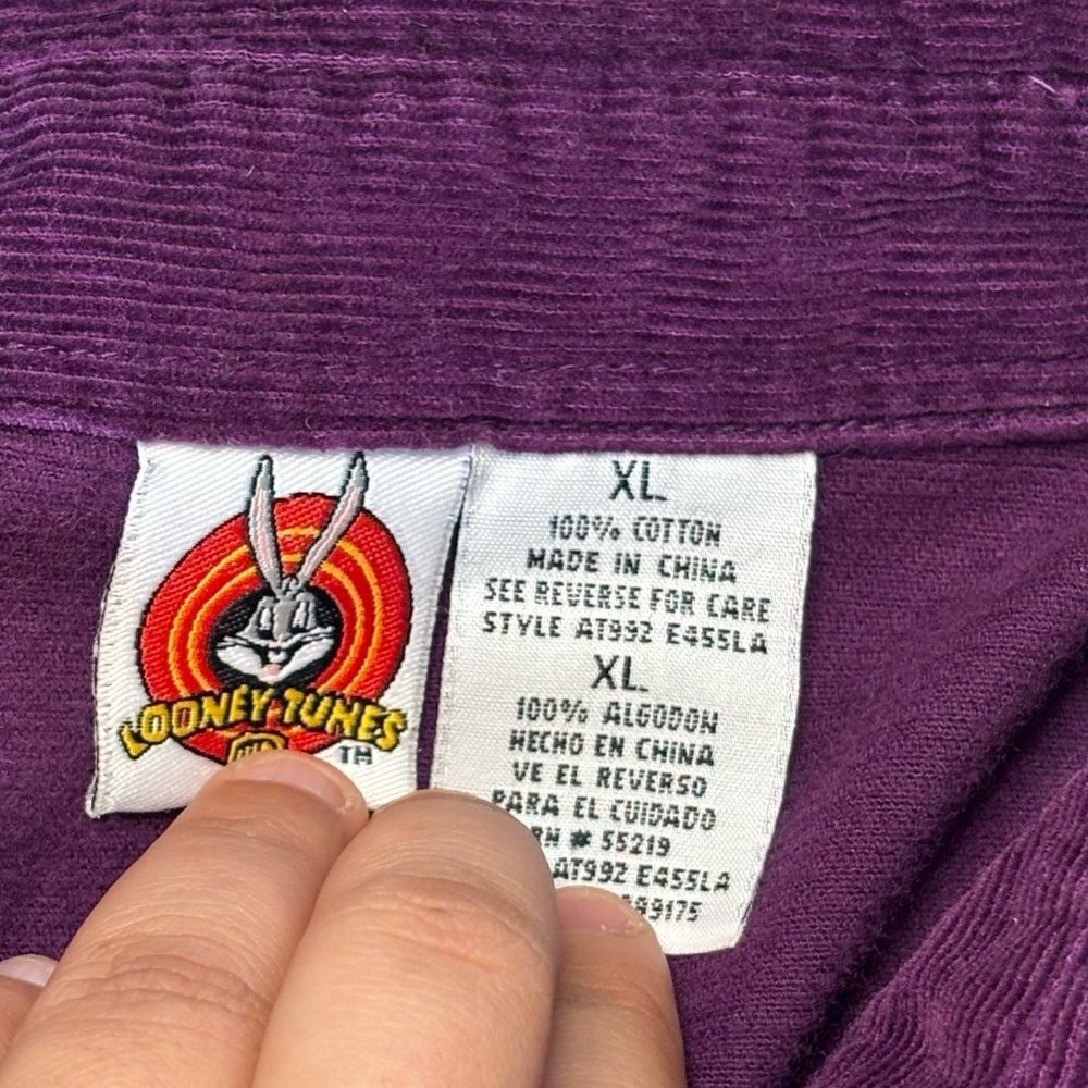 Purple vintage corduroy looney tunes, tweety shirt - Picture 6 of 7